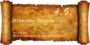 Albecker Ibolya névjegykártya