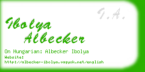 ibolya albecker business card